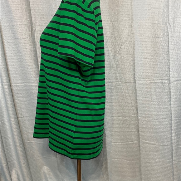 Lauren Ralph Lauren Green and Black Striped Tee casual comfy stretch‎ - Picture 3 of 7